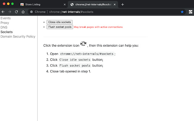 Close Sockets from Chrome web store to be run with OffiDocs Chromium online Close Sockets from Chrome web store to be run with OffiDocs Chromium online