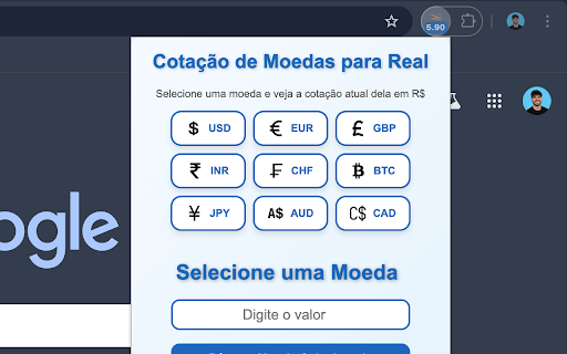 Câmbio em Tempo Real from Chrome web store to be run with OffiDocs Chromium online Câmbio em Tempo Real from Chrome web store to be run with OffiDocs Chromium online