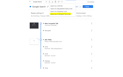 CodeceptJS Chrome Recorder from Chrome web store to be run with OffiDocs Chromium online CodeceptJS Chrome Recorder from Chrome web store to be run with OffiDocs Chromium online