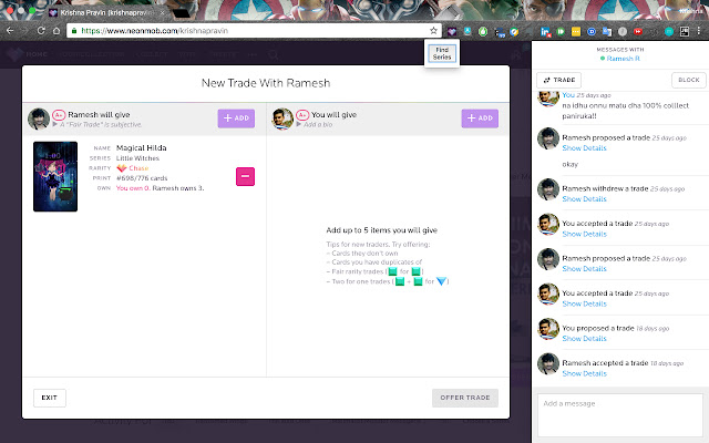 Co Existing Series Finder for NeonMob from Chrome web store to be run with OffiDocs Chromium online Co Existing Series Finder for NeonMob from Chrome web store to be run with OffiDocs Chromium online