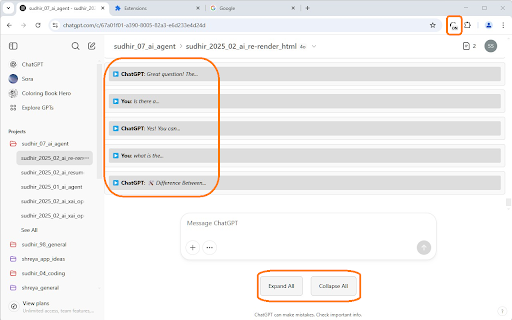 Collapsible ChatGPT Messages from Chrome web store to be run with OffiDocs Chromium online Collapsible ChatGPT Messages from Chrome web store to be run with OffiDocs Chromium online