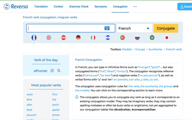 conjugaison from Chrome web store to be run with OffiDocs Chromium online conjugaison from Chrome web store to be run with OffiDocs Chromium online