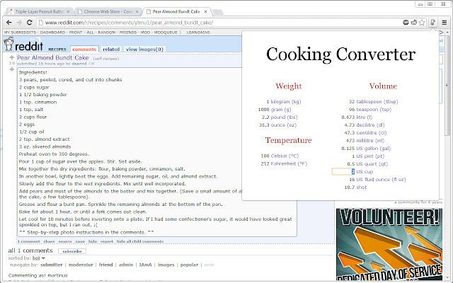 Cooking Converter from Chrome web store to be run with OffiDocs Chromium online Cooking Converter from Chrome web store to be run with OffiDocs Chromium online