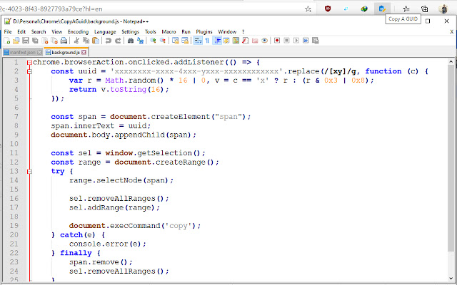 Copy A GUID from Chrome web store to be run with OffiDocs Chromium online Copy A GUID from Chrome web store to be run with OffiDocs Chromium online