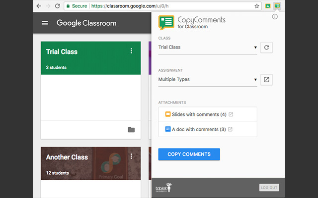 CopyComments for Classroom from Chrome web store to be run with OffiDocs Chromium online CopyComments for Classroom from Chrome web store to be run with OffiDocs Chromium online