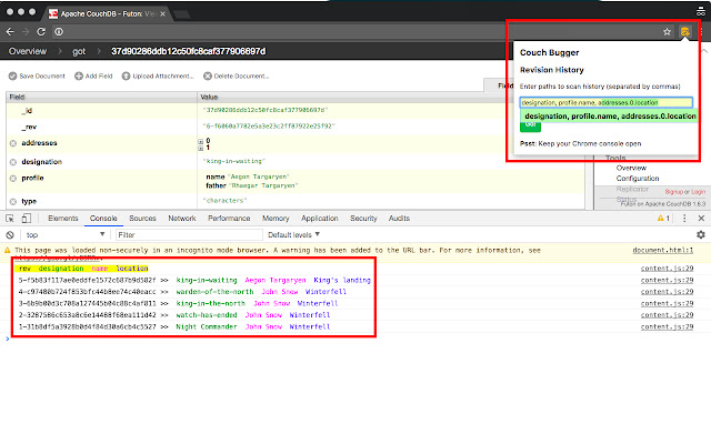 Couch Debug from Chrome web store to be run with OffiDocs Chromium online Couch Debug from Chrome web store to be run with OffiDocs Chromium online