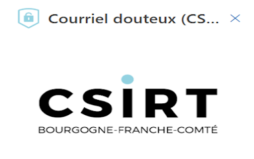 Courriel douteux (CSIRT BFC) from Chrome web store to be run with OffiDocs Chromium online Courriel douteux (CSIRT BFC) from Chrome web store to be run with OffiDocs Chromium online