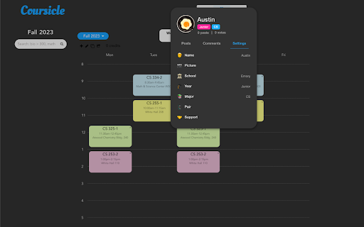 Coursicle Dark Mode from Chrome web store to be run with OffiDocs Chromium online Coursicle Dark Mode from Chrome web store to be run with OffiDocs Chromium online