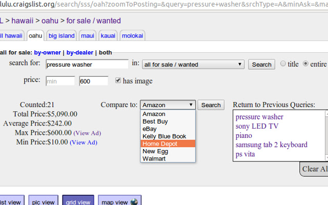 Craigslist Averages from Chrome web store to be run with OffiDocs Chromium online Craigslist Averages from Chrome web store to be run with OffiDocs Chromium online