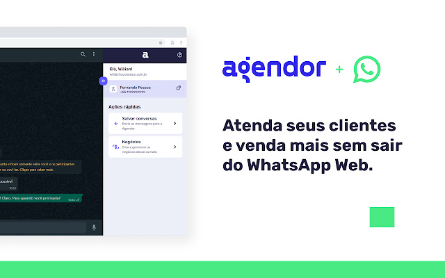 CRM de vendas para Whatsapp Web via Agendor from Chrome web store to be run with OffiDocs Chromium online CRM de vendas para Whatsapp Web via Agendor from Chrome web store to be run with OffiDocs Chromium online