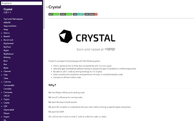 Crystal Language API Redirect from Chrome web store to be run with OffiDocs Chromium online Crystal Language API Redirect from Chrome web store to be run with OffiDocs Chromium online