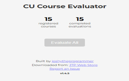 CU Course Evaluator from Chrome web store to be run with OffiDocs Chromium online CU Course Evaluator from Chrome web store to be run with OffiDocs Chromium online