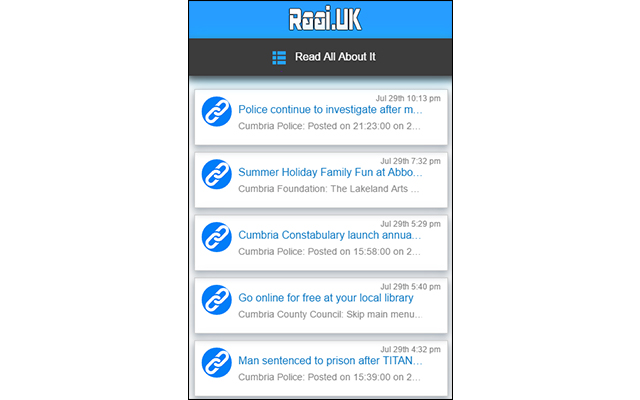 Cumbria Read All About It from Chrome web store to be run with OffiDocs Chromium online Cumbria Read All About It from Chrome web store to be run with OffiDocs Chromium online