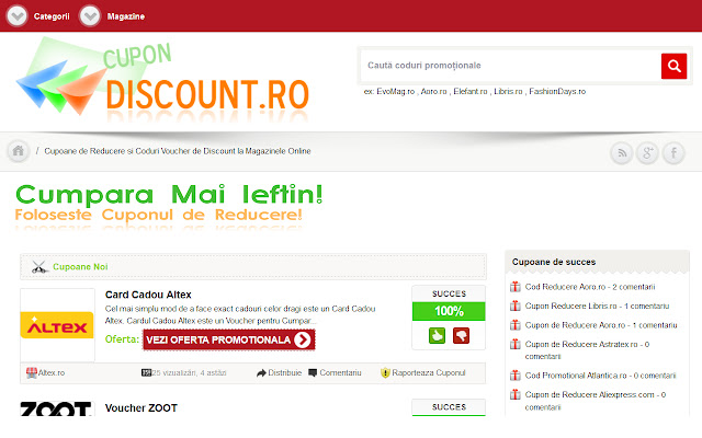 Cupoane de Reducere si Coduri Pentru Discount from Chrome web store to be run with OffiDocs Chromium online Cupoane de Reducere si Coduri Pentru Discount from Chrome web store to be run with OffiDocs Chromium online