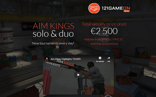 Daily CSGO tournaments 121GameOn from Chrome web store to be run with OffiDocs Chromium online Daily CSGO tournaments 121GameOn from Chrome web store to be run with OffiDocs Chromium online