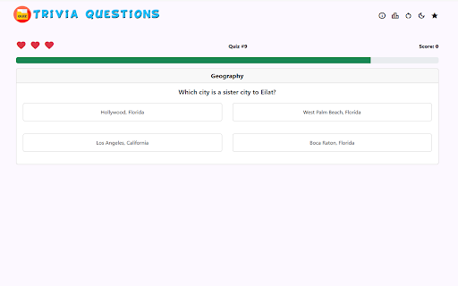 Daily Trivia Questions and Answers from Chrome web store to be run with OffiDocs Chromium online Daily Trivia Questions and Answers from Chrome web store to be run with OffiDocs Chromium online