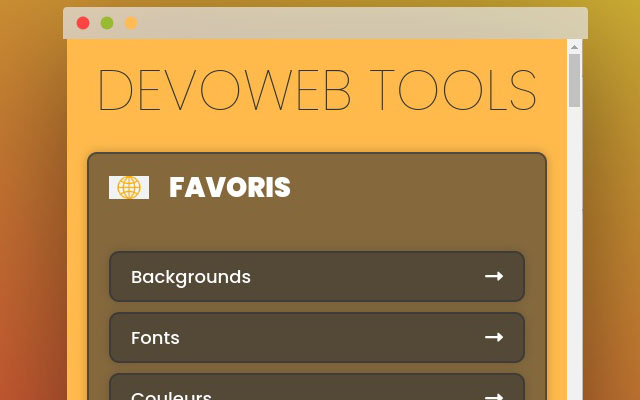 Devoweb Tools from Chrome web store to be run with OffiDocs Chromium online Devoweb Tools from Chrome web store to be run with OffiDocs Chromium online