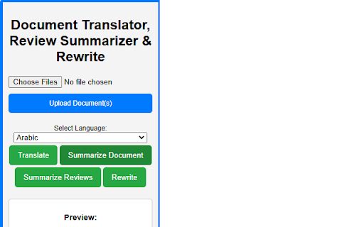 Document Translator Summarizer from Chrome web store to be run with OffiDocs Chromium online Document Translator Summarizer from Chrome web store to be run with OffiDocs Chromium online