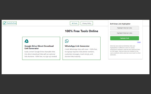 DoFollow Link Highlighter from Chrome web store to be run with OffiDocs Chromium online DoFollow Link Highlighter from Chrome web store to be run with OffiDocs Chromium online