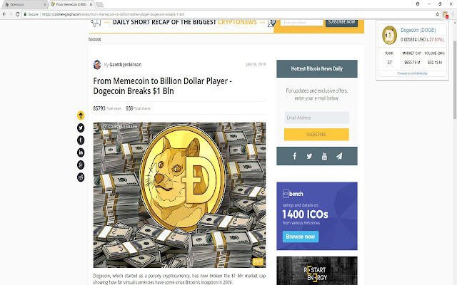 Dogecoin price from Chrome web store to be run with OffiDocs Chromium online Dogecoin price from Chrome web store to be run with OffiDocs Chromium online
