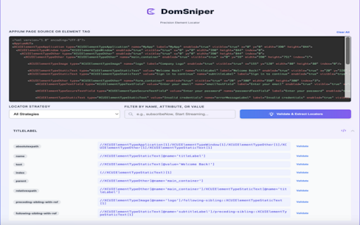 DomSniper from Chrome web store to be run with OffiDocs Chromium online DomSniper from Chrome web store to be run with OffiDocs Chromium online