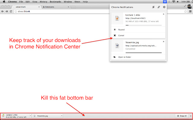 Downloads Notification from Chrome web store to be run with OffiDocs Chromium online Downloads Notification from Chrome web store to be run with OffiDocs Chromium online