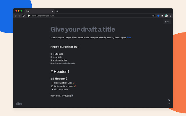 Draft by Slite from Chrome web store to be run with OffiDocs Chromium online Draft by Slite from Chrome web store to be run with OffiDocs Chromium online