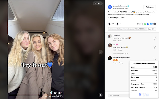 DreamInfluencers Social Media Stats from Chrome web store to be run with OffiDocs Chromium online DreamInfluencers Social Media Stats from Chrome web store to be run with OffiDocs Chromium online