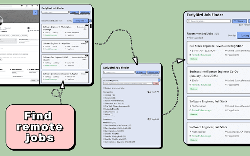 EarlyBird Jobs Simplify your job search from Chrome web store to be run with OffiDocs Chromium online EarlyBird Jobs Simplify your job search from Chrome web store to be run with OffiDocs Chromium online