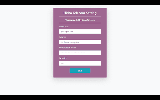 Elisha Telecom Extension (V) from Chrome web store to be run with OffiDocs Chromium online Elisha Telecom Extension (V) from Chrome web store to be run with OffiDocs Chromium online