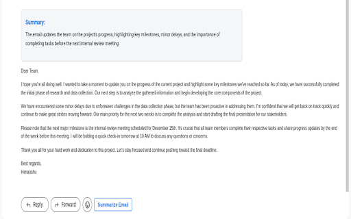 Email Summarizer – Gmail Outlook from Chrome web store to be run with OffiDocs Chromium online Email Summarizer – Gmail Outlook from Chrome web store to be run with OffiDocs Chromium online