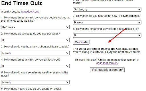End Times Quiz by Gagadget from Chrome web store to be run with OffiDocs Chromium online End Times Quiz by Gagadget from Chrome web store to be run with OffiDocs Chromium online