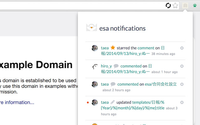 esa notifier from Chrome web store to be run with OffiDocs Chromium online esa notifier from Chrome web store to be run with OffiDocs Chromium online
