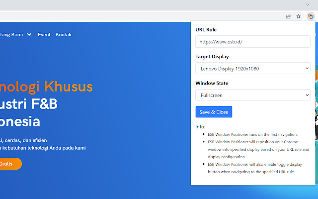 ESB Window Positioner from Chrome web store to be run with OffiDocs Chromium online ESB Window Positioner from Chrome web store to be run with OffiDocs Chromium online