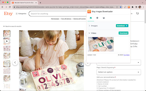 Etsy Images Downloader from Chrome web store to be run with OffiDocs Chromium online Etsy Images Downloader from Chrome web store to be run with OffiDocs Chromium online