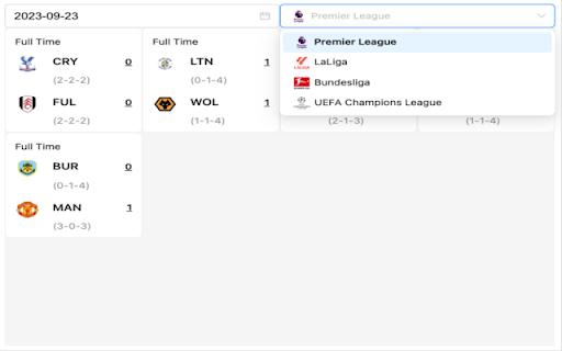 European Football Leagues Score from Chrome web store to be run with OffiDocs Chromium online European Football Leagues Score from Chrome web store to be run with OffiDocs Chromium online