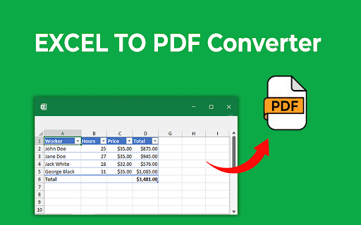 Excel to pdf from Chrome web store to be run with OffiDocs Chromium online Excel to pdf from Chrome web store to be run with OffiDocs Chromium online