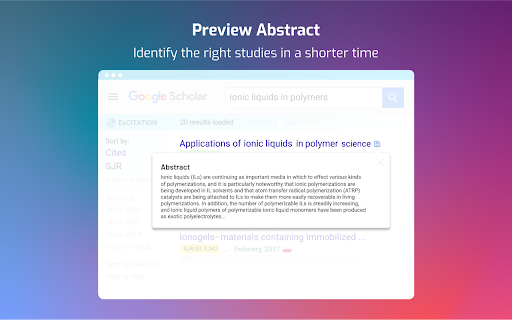 ExCITATION journal ranking in Google Scholar™ from Chrome web store to be run with OffiDocs Chromium online ExCITATION journal ranking in Google Scholar™ from Chrome web store to be run with OffiDocs Chromium online