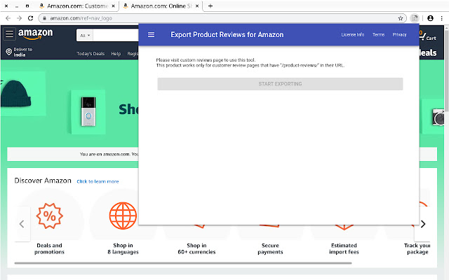 Export Product Reviews for Amazon from Chrome web store to be run with OffiDocs Chromium online Export Product Reviews for Amazon from Chrome web store to be run with OffiDocs Chromium online