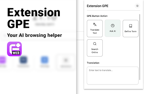 Extension GPE from Chrome web store to be run with OffiDocs Chromium online Extension GPE from Chrome web store to be run with OffiDocs Chromium online