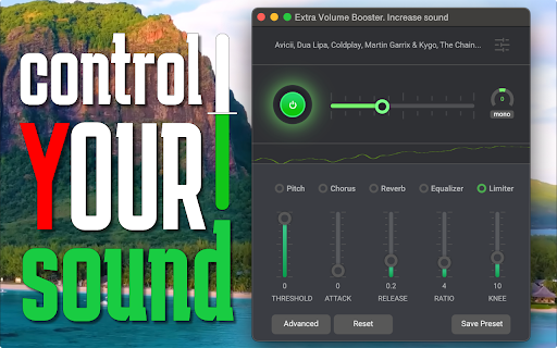 Extra volume booster. Increase sound from Chrome web store to be run with OffiDocs Chromium online Extra volume booster. Increase sound from Chrome web store to be run with OffiDocs Chromium online