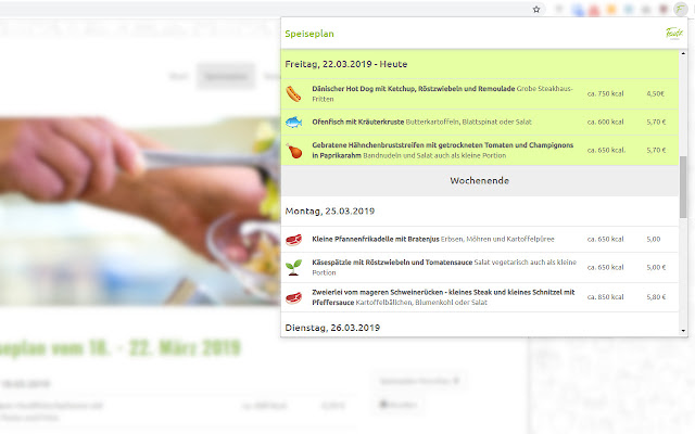 Fautz Speiseplan from Chrome web store to be run with OffiDocs Chromium online Fautz Speiseplan from Chrome web store to be run with OffiDocs Chromium online