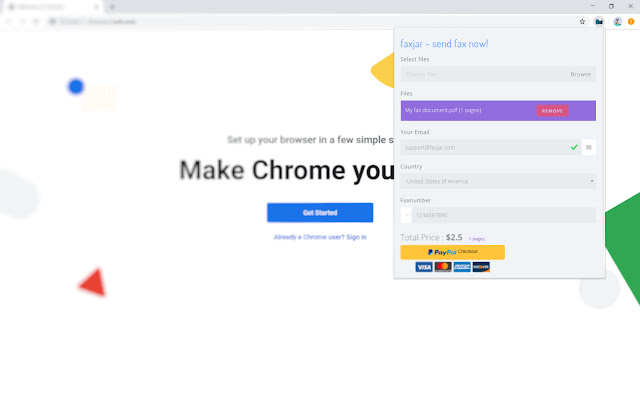 Faxjar Send a fax now (no ads or signups) from Chrome web store to be run with OffiDocs Chromium online Faxjar Send a fax now (no ads or signups) from Chrome web store to be run with OffiDocs Chromium online
