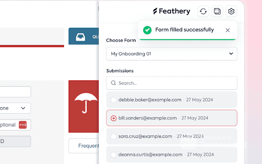 Feathery: Autofill Web Forms from Chrome web store to be run with OffiDocs Chromium online Feathery: Autofill Web Forms from Chrome web store to be run with OffiDocs Chromium online