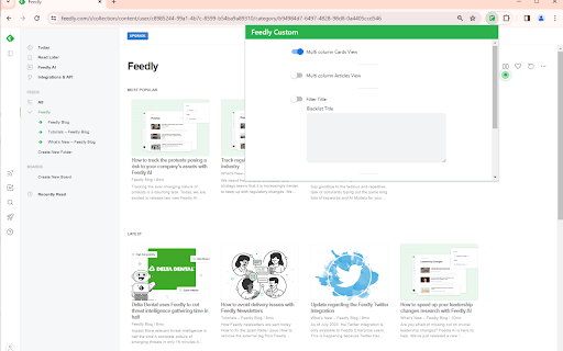 Feedly Custom from Chrome web store to be run with OffiDocs Chromium online Feedly Custom from Chrome web store to be run with OffiDocs Chromium online