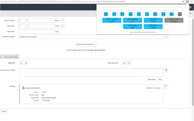 Field Calculator for ServiceNow from Chrome web store to be run with OffiDocs Chromium online Field Calculator for ServiceNow from Chrome web store to be run with OffiDocs Chromium online