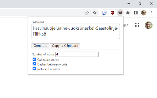 Finnish Passphrase Generator from Chrome web store to be run with OffiDocs Chromium online Finnish Passphrase Generator from Chrome web store to be run with OffiDocs Chromium online