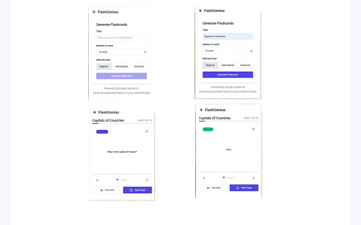 FlashGenius AI Flashcard Generator from Chrome web store to be run with OffiDocs Chromium online FlashGenius AI Flashcard Generator from Chrome web store to be run with OffiDocs Chromium online