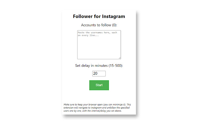 Follower for Instagram from Chrome web store to be run with OffiDocs Chromium online Follower for Instagram from Chrome web store to be run with OffiDocs Chromium online