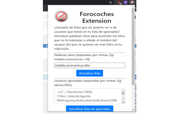 Forocoches Extension from Chrome web store to be run with OffiDocs Chromium online Forocoches Extension from Chrome web store to be run with OffiDocs Chromium online